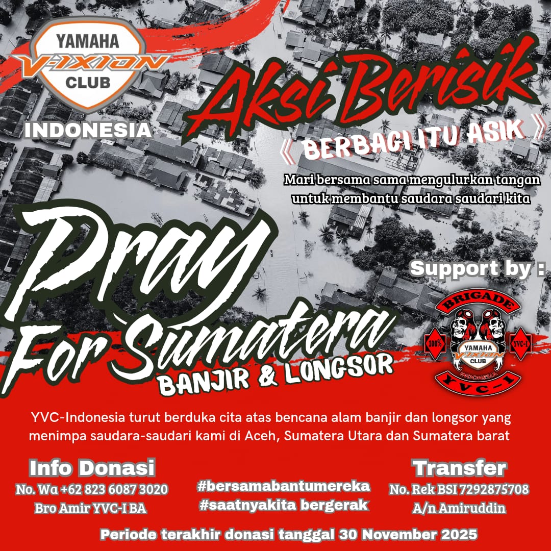 Pray For Sumatera Yamaha Vixion Club Indonesia Gelar Open Donasi